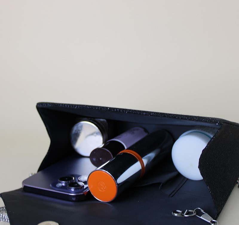 Women's Dinner Clutch Diamond Flip Square Bag Party Fashion - Image 2